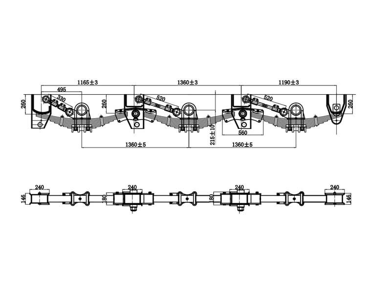 Trailer Rocker Suspension Schematic