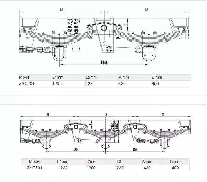 Semi Trailer Suspension Schematic